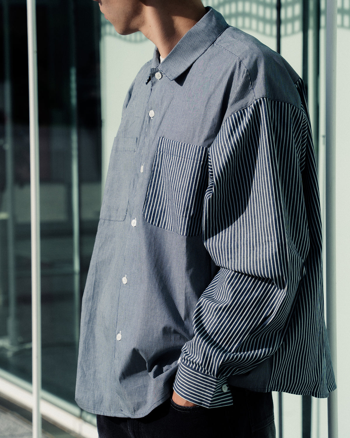 IDE Patchwork Shirt條紋襯衫