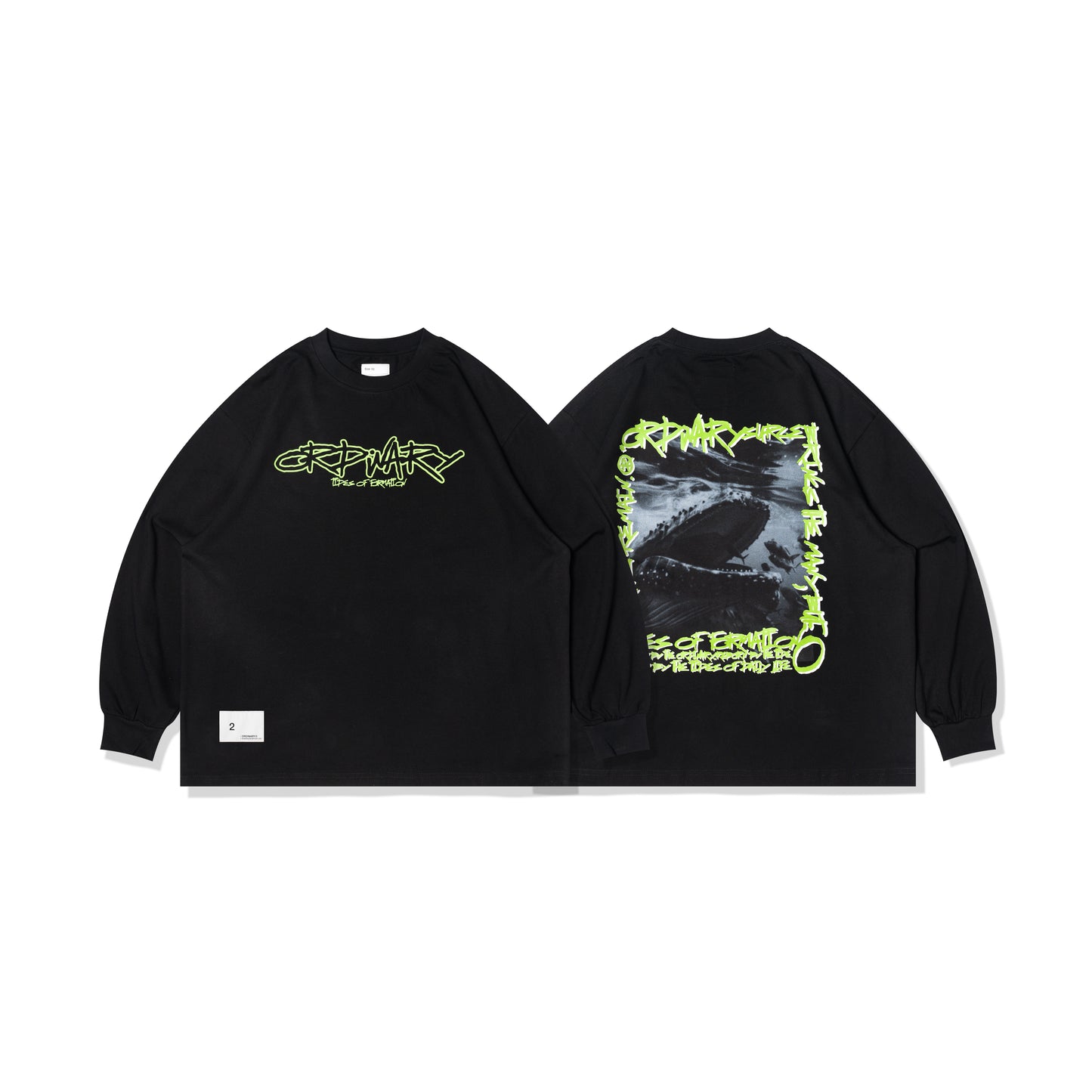 ORDINARY 鯨魚照片塗鴉長Tee