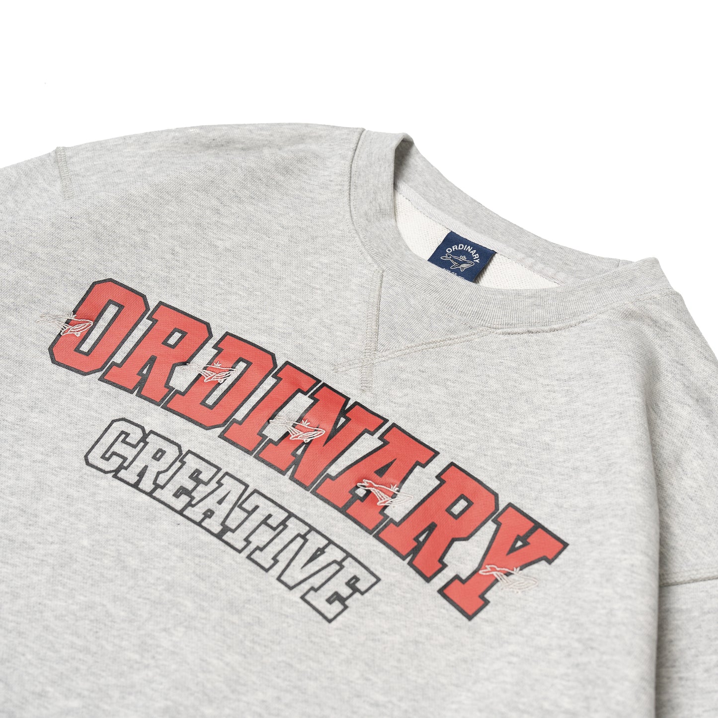 ORDINARY 經典學院Logo鯨魚電繡衛衣