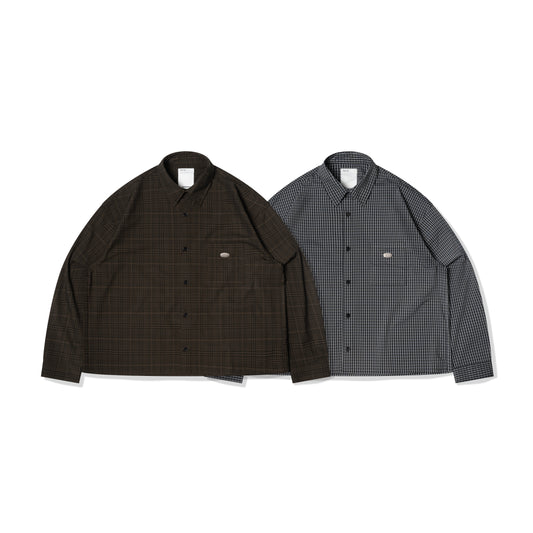 ORDINARY 鐵牌短版格紋襯衫