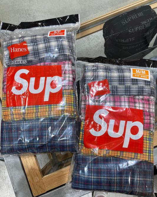 Supreme FW26 Hanes Plaid Boxers (4 Pack)