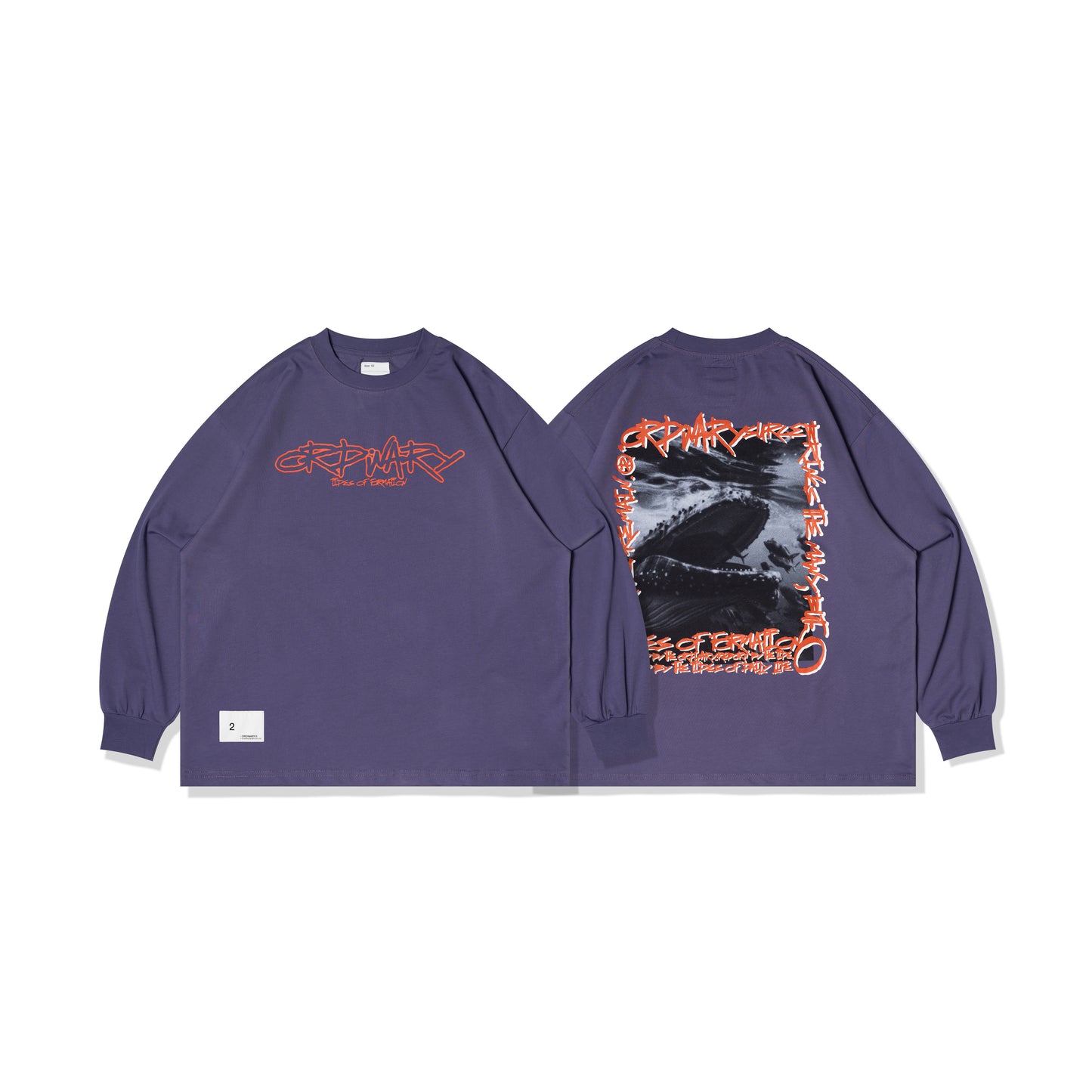 ORDINARY 鯨魚照片塗鴉長Tee