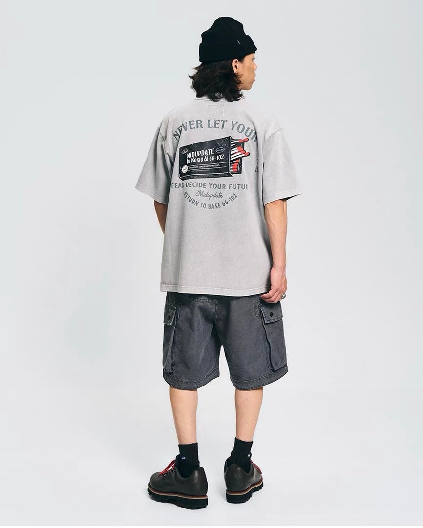 MUD 26SS 火柴盒做舊短Tee