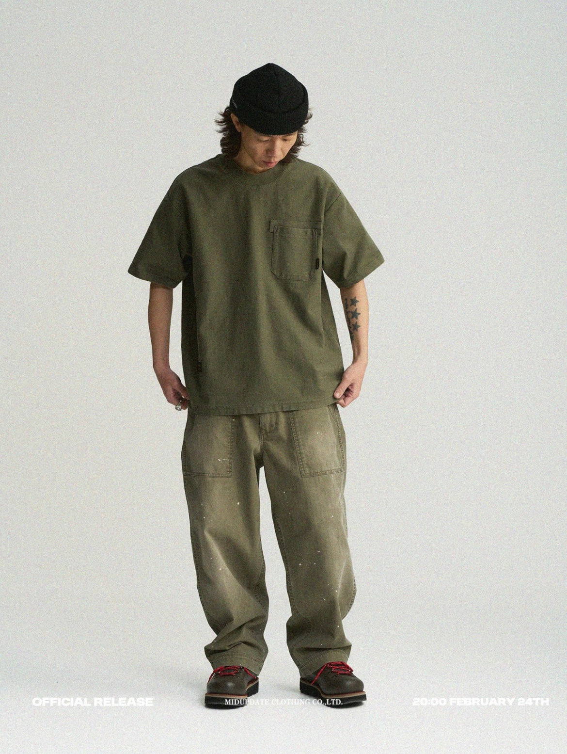 MUD 水洗口袋短Tee