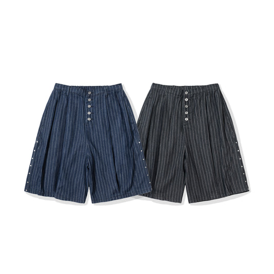 ORDINARY 直紋牛仔鉚釘七分褲
